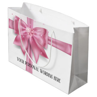 Bolsa De Regalo Grande Glam gran regalo de satín rosa reverencia diamante