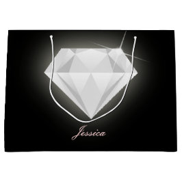 Bolsa De Regalo Grande Glam Sparkle Solitaire Diamond Black 