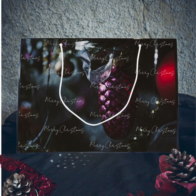 Bolsa De Regalo Grande Glamour oscuro adornos navideños (Subido por el creador)