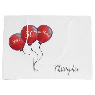 Bolsa De Regalo Grande globo rojo de 50 años