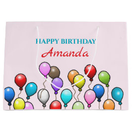 Bolsa De Regalo Grande Globos de cumpleaños