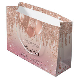 Bolsa De Regalo Grande Globos de rosa rosa para ducha de novia