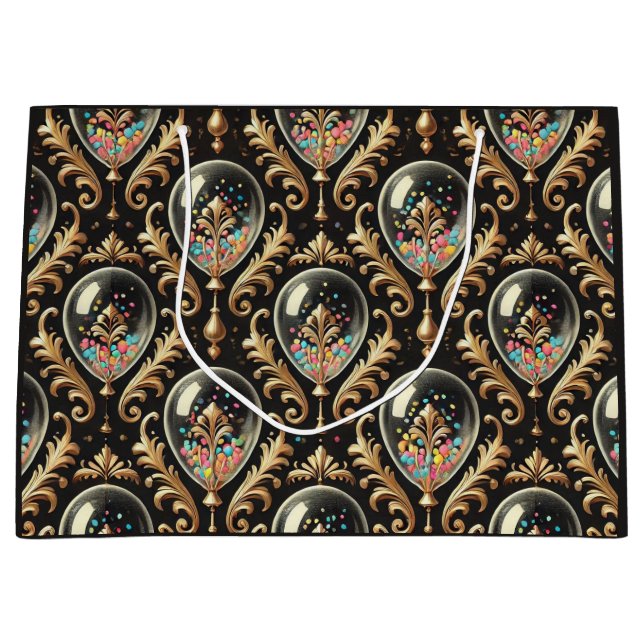 Bolsa De Regalo Grande Globos Elegantes (Anverso)