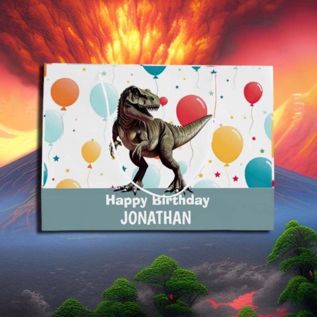 Bolsa De Regalo Grande Globos Fiestas de Dinosaurios (Subido por el creador)