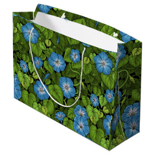 Bolsa De Regalo Grande Gloria matutina en azul y verde