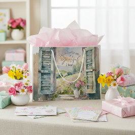 Bolsa De Regalo Grande Glorioso acuarela floral ventana