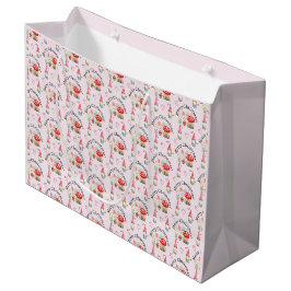 Bolsa De Regalo Grande Gnome De La Acuarela De Navidad Y Los Hongos