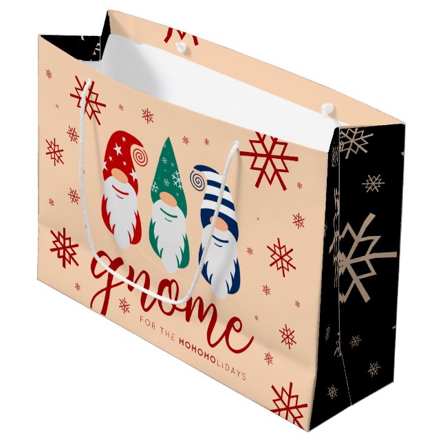 Bolsa De Regalo Grande Gnome de los Navidades de Hipótesis por los copos  (Angulo Anverso)