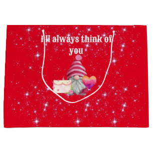 Bolsa De Regalo Grande Gnome in love with rainbow heart