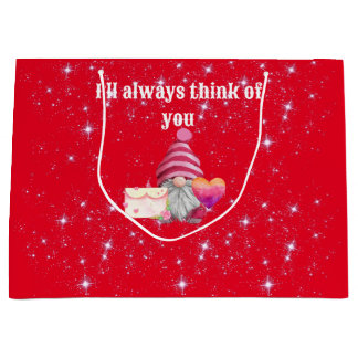 Bolsa De Regalo Grande Gnome in love with rainbow heart