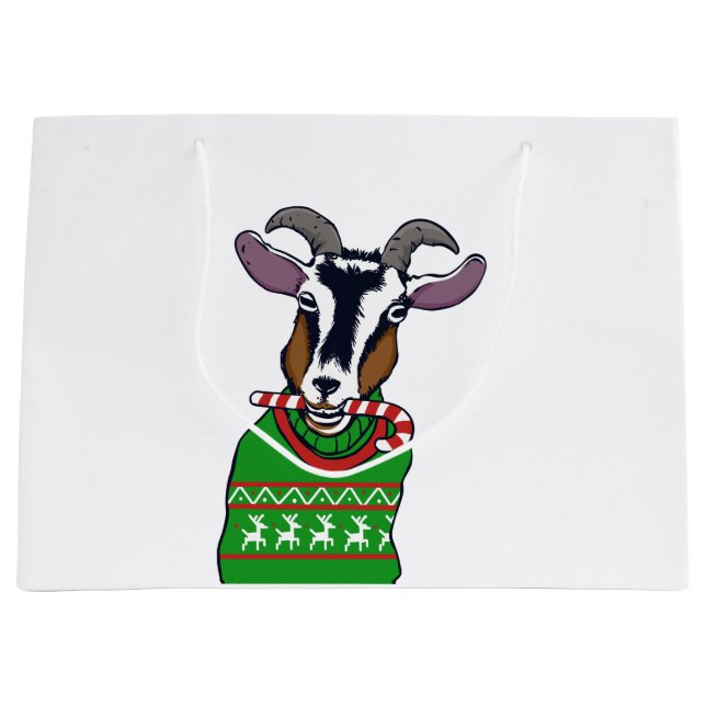 Bolsa De Regalo Grande Goat Christmas Sweater (Anverso)