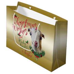 Bolsa De Regalo Grande GOAT Navidades Desean Bebé De Cabra Besa LaMancha