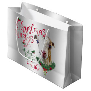 Bolsa De Regalo Grande GOAT Navidades Desean Bebé De Cabra Besa LaMancha
