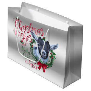 Bolsa De Regalo Grande GOAT   Navidades Desean Besos De Cabra Bebé Pígmy