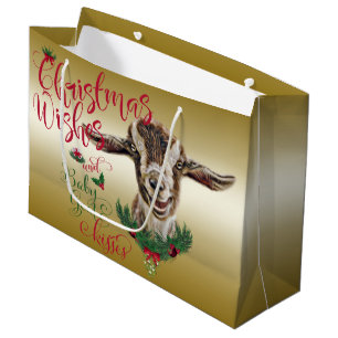Bolsa De Regalo Grande GOAT   Navidades Desean Besos De Cabra Bebé Tog