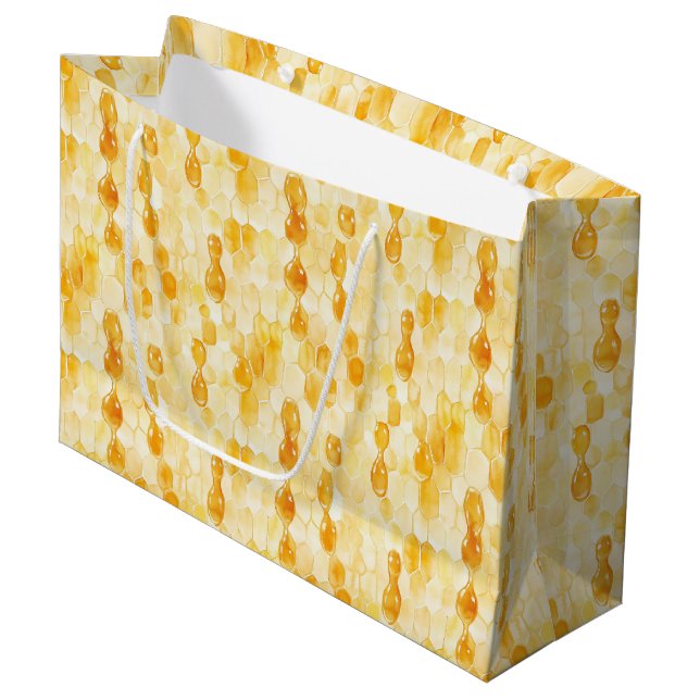 Bolsa De Regalo Grande Gold Yellow Honey Birthday (Angulo Anverso)