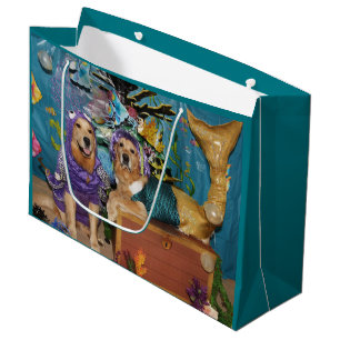 Bolsa De Regalo Grande Golden retriever debajo del mar