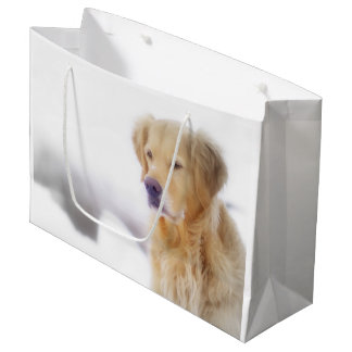 Bolsa De Regalo Grande Golden retriever en la nieve