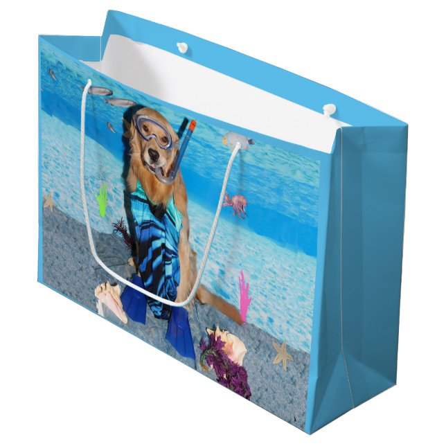 Bolsa De Regalo Grande Golden retriever Snorkeler (Angulo Anverso)