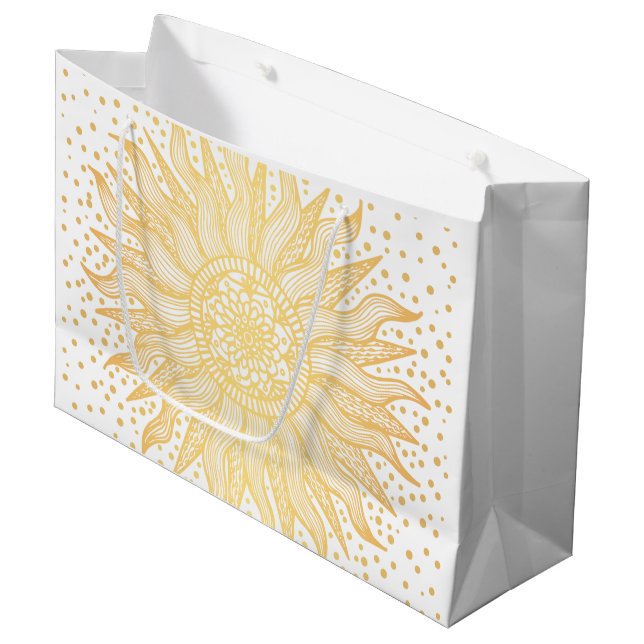 Bolsa De Regalo Grande Golden Sun Mandala Confetti (Angulo Anverso)
