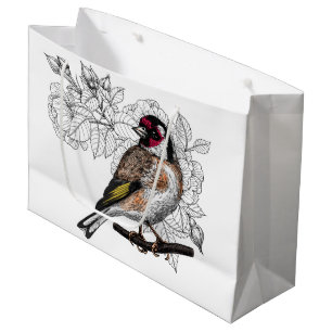 Bolsa De Regalo Grande Goldfinch y rosas