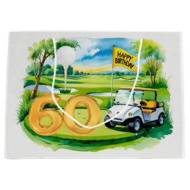 Bolsa De Regalo Grande Golf 60 cumpleaños con canal acuático de carrito d
