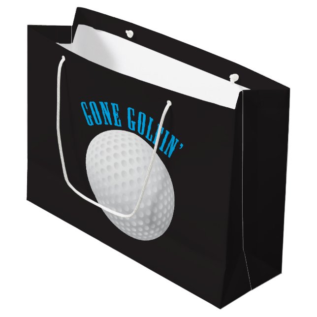 Bolsa De Regalo Grande Golf Ball ⛳ 🎁 Gone Golfing Golf (Angulo Anverso)