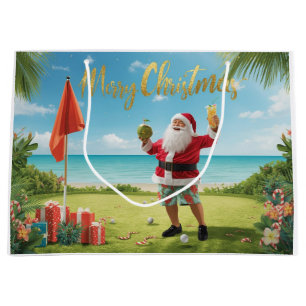 Bolsa De Regalo Grande Golf de Navidad con Santa Claus en Hawaii