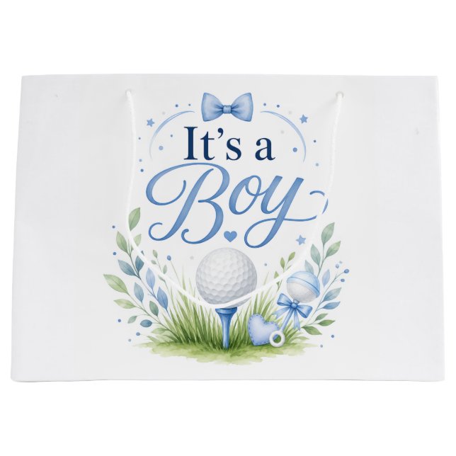 Bolsa De Regalo Grande Golf para bebé golfista en verde (Anverso)