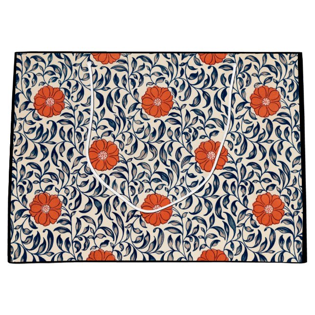 BOLSA DE REGALO GRANDE GOLPE DE REGALO PATRÓN FLORAL CHINO (Anverso)