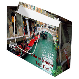 Bolsa De Regalo Grande Góndolas en un canal veneciano