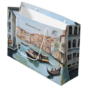 Bolsa De Regalo Grande Góndolas Y Vaporetto Venecianos