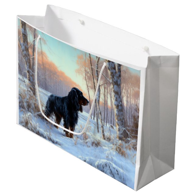 Bolsa De Regalo Grande Gordon Setter Let It Snow Navidades (Angulo Anverso)