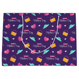 Bolsa De Regalo Grande Gorras, bolsos de mano y corazón Día de la Madre