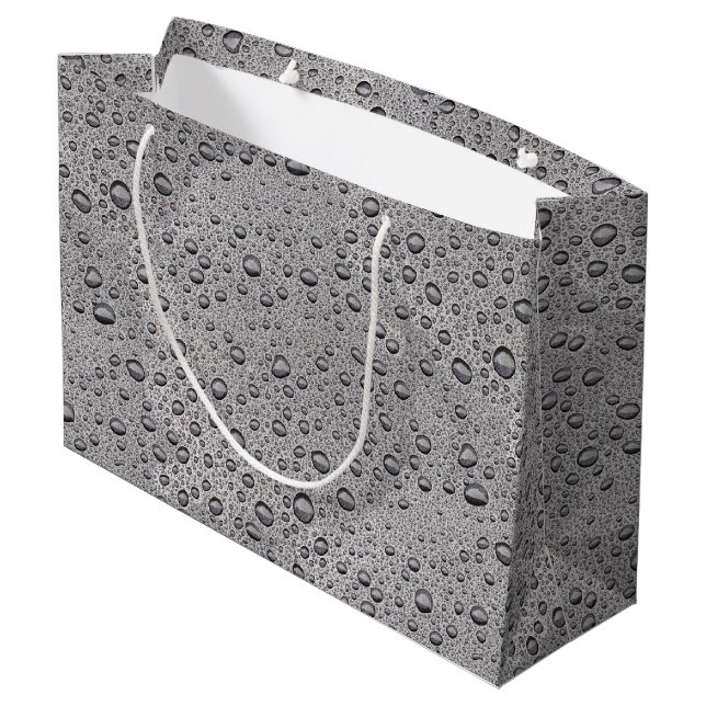 Bolsa De Regalo Grande Gotas de agua gris (Angulo reverso)