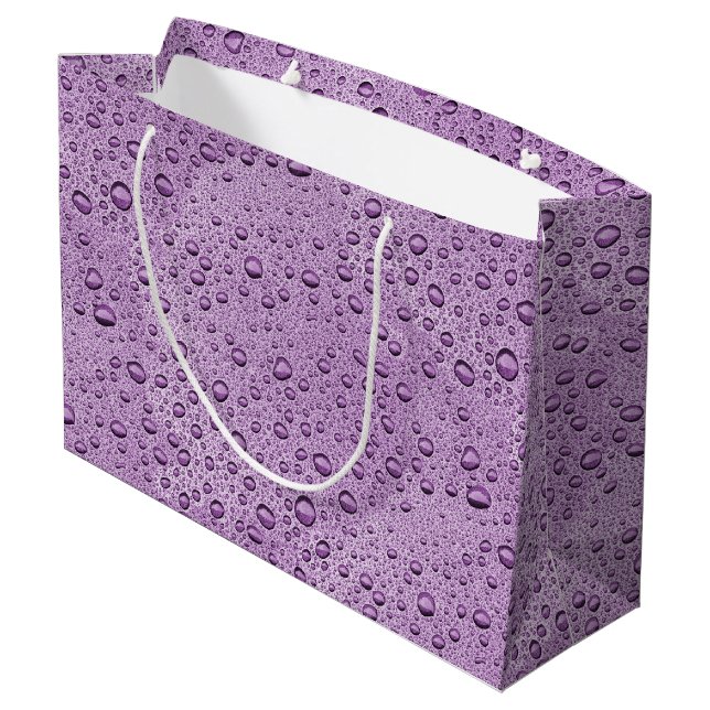 Bolsa De Regalo Grande Gotas de agua morada (Angulo reverso)