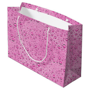 Bolsa De Regalo Grande Gotas de agua rosada caliente