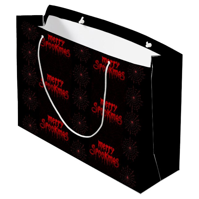Bolsa De Regalo Grande Gothmas Bold Red Script on Black Goth Christmas (Angulo reverso)