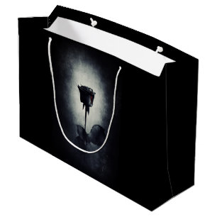Bolsa De Regalo Grande Gótico Rosa negro goteando sangre macabra