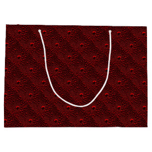Bolsa De Regalo Grande Gotitas de agua sobre metal carmesí