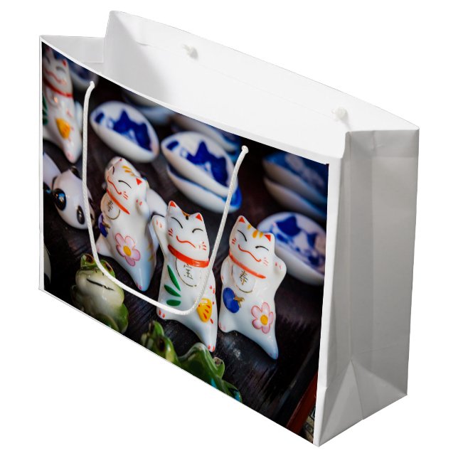 Bolsa De Regalo Grande Grabando figuras de gatos (Angulo Anverso)