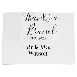 Bolsa De Regalo Grande Gracias a un brunch post boda nombre fecha simple