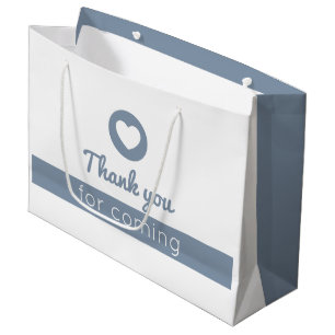 Bolsa De Regalo Grande Gracias Por Venir Elegante blanco azul turbio