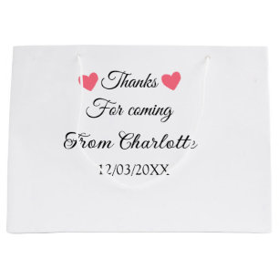 Bolsa De Regalo Grande gracias por venir nombre del remitente mensaje de 