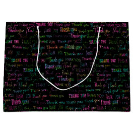 Bolsa De Regalo Grande Gracias purpurina colorido en la discoteca negra G