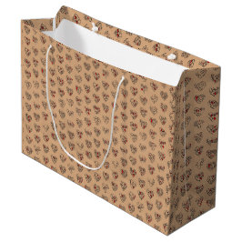 Bolsa De Regalo Grande Gracias y corazones en 44 idiomas en patrón con fo