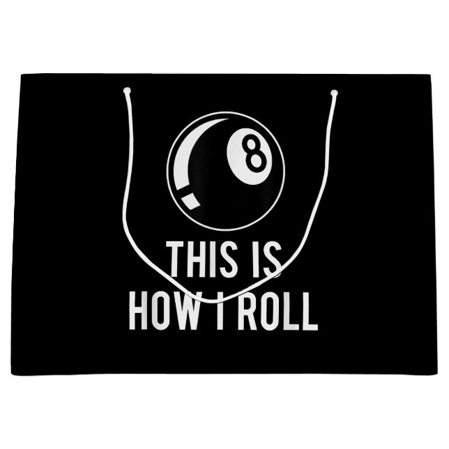 Bolsa De Regalo Grande Gracioso Diseño De Billares Para Jugadores De Pisc (Anverso)