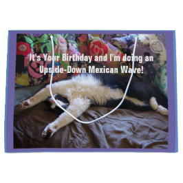 Bolsa De Regalo Grande Gracioso gato de Tuxedo Gatos de olas mexicanas re