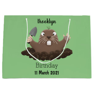 Bolsa De Regalo Grande Gracioso gopher digging personalizado ilustracion