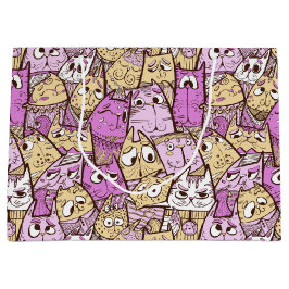 Bolsa De Regalo Grande Graciosos Gatos Jugadores